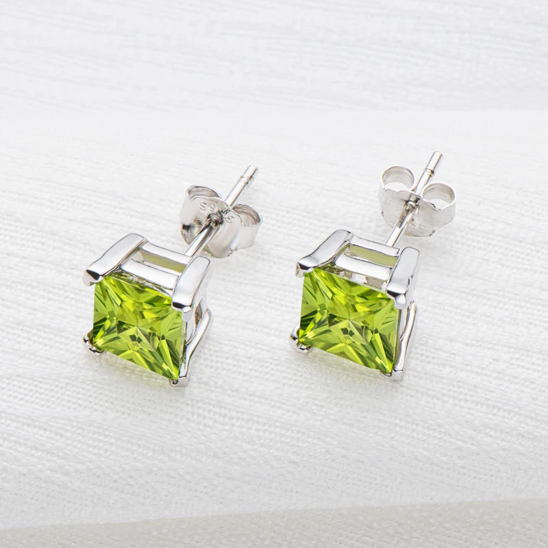 Lnngy Natural Colorful Gemstones Stud Earring for Women pendientes plata 925 Sterling Silver Earrings Daily Jewelry Gift