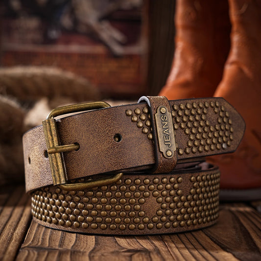 A Western-style PU material belt for both men and women, a casual, retro and classic personalized belt