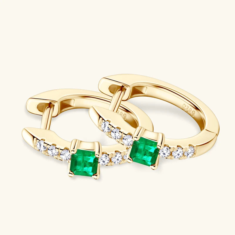 Lnngy Oval/Marqusie Cut Artificial Emerald Stud Earring for Women ohrringe silber 925 Sterling Silver Earring Daily Jewelry Gift