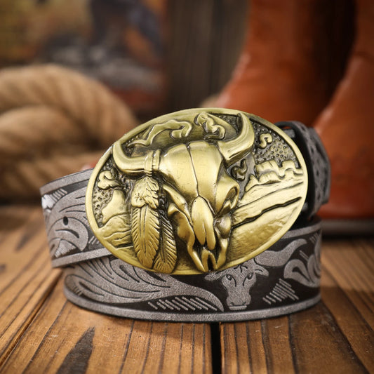 Vintage and fashion collision!  PU leather alloy buckle waistband, for both men and women, to create a personalized western styl