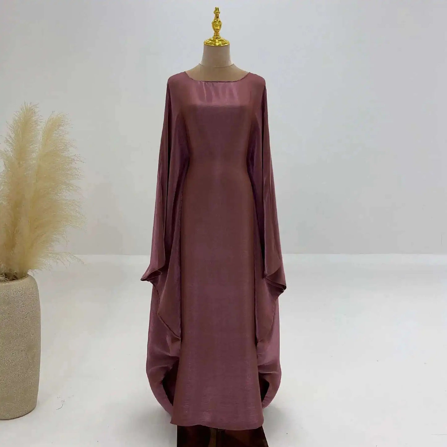 LANMREM Elegant Party Long Dress Women Many Colors Fashion Round Neck Batwing Sleeves Loose Dresses Fashion New Clothing 32C1950