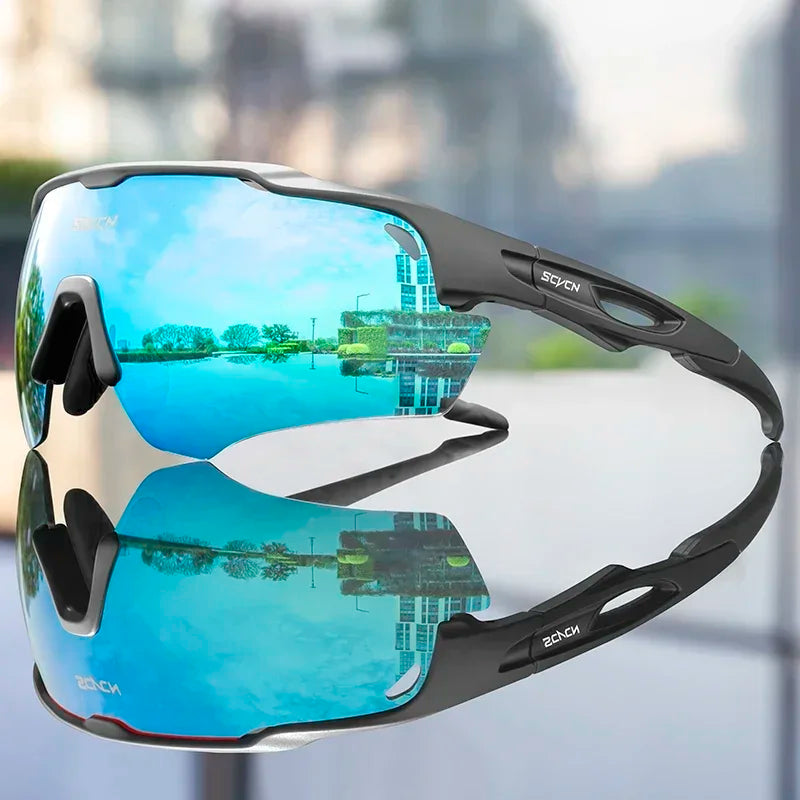 SCVCN Cycling Sunglasses Fashion Polarized MTB Glasses Bicycle UV400 Cycle Eyewear Photochromic Bike Goggles for Men Women