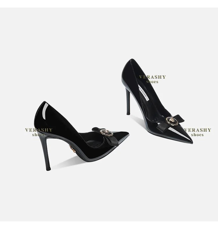 High Heels Women's Thin Heels Pointed French Temperament Bow Light Mouth Single Shoes Women