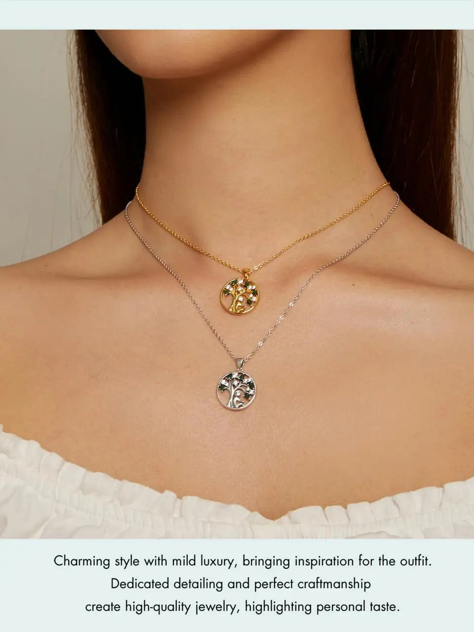 BAMOER 925 Sterling Silver Tree of Life Necklace for Women, 14K Gold Plated Lucky Tree Pendant Necklaces Jewelry for Girlfriend