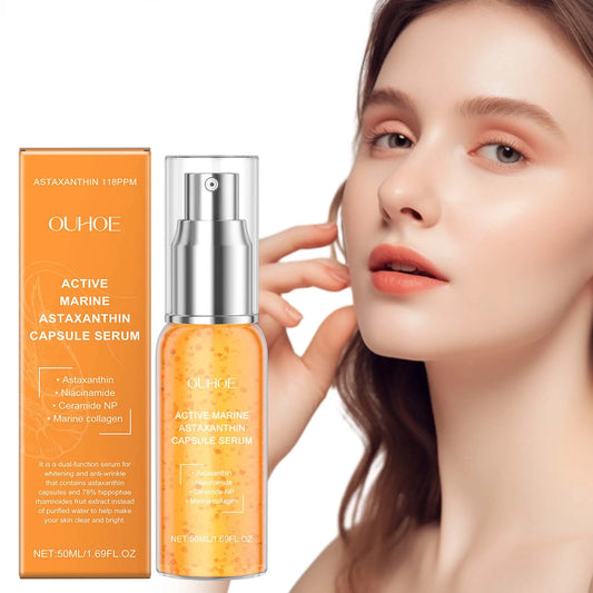 Collagen Astaxanthin Face Serum Fade Dark Spots Pigmentation Anti Aging Rejuvenation Hydrating Brightening Skin Care Essence