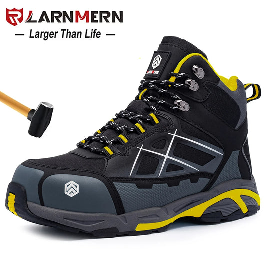 Larnmern Mens Safety Work Boots Steel Toe Shoes Anti-puncture Anti-static Non Slip Protective Boots