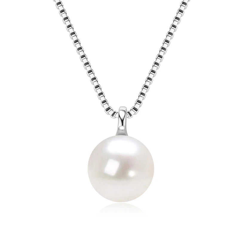 Lnngy Baroque Pearl Pendant Necklace S925 Sterling Silver Natural White Freshwater Pearl Necklace For Ladies Grace Jewelry Gift