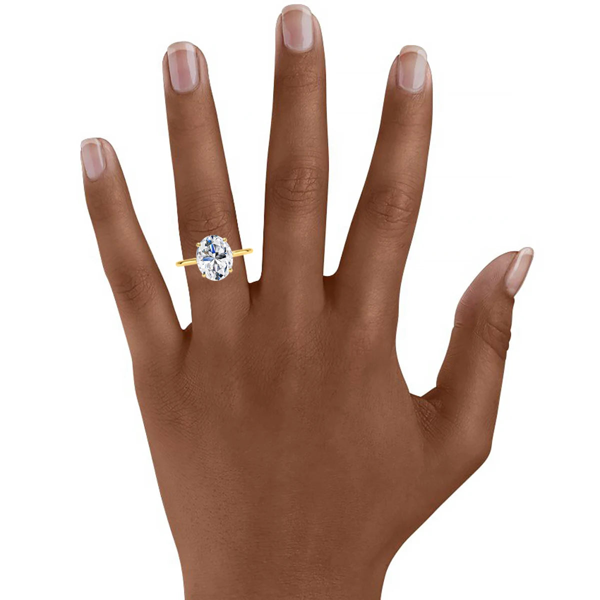 14K Gold Oval Moissanite Engagement Ring – 3ct Certified Luxury Wedding Jewelry for Women