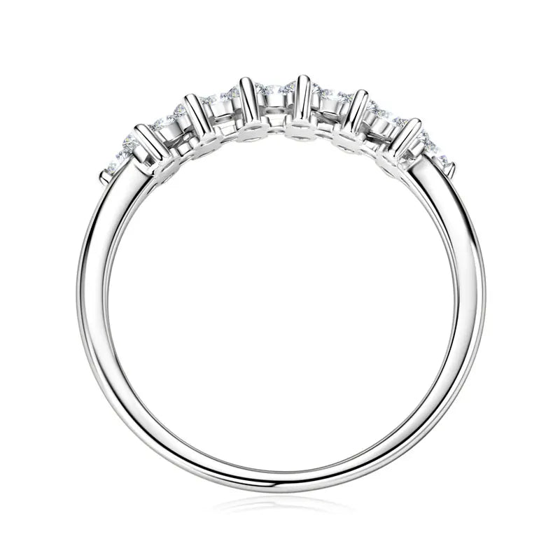 Lnngy Certified GRA Moissanite Ring Necklaces 925 Sterling Silver Cluster Flower Pendant Necklace Jewelry Set For Wedding Gift