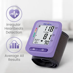 🩺 Sejoy Fully Automatic Wrist Blood Pressure Monitor,LED Display | 2 x 60 Memory | Home Use Sphygmomanometer