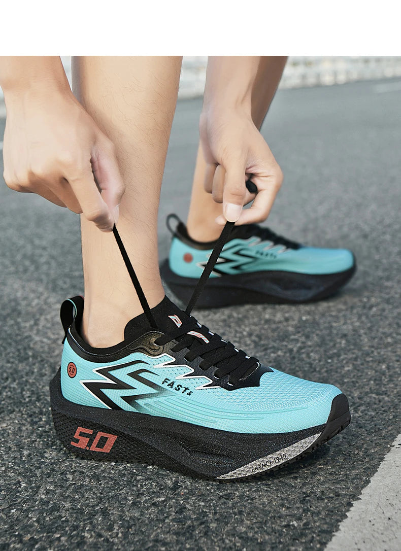 Men's Sports Shoes Cushioning Non-Slip Flat Wear Resistant Sneakers Mesh Breathable Platform Soft Running Shoes for Man