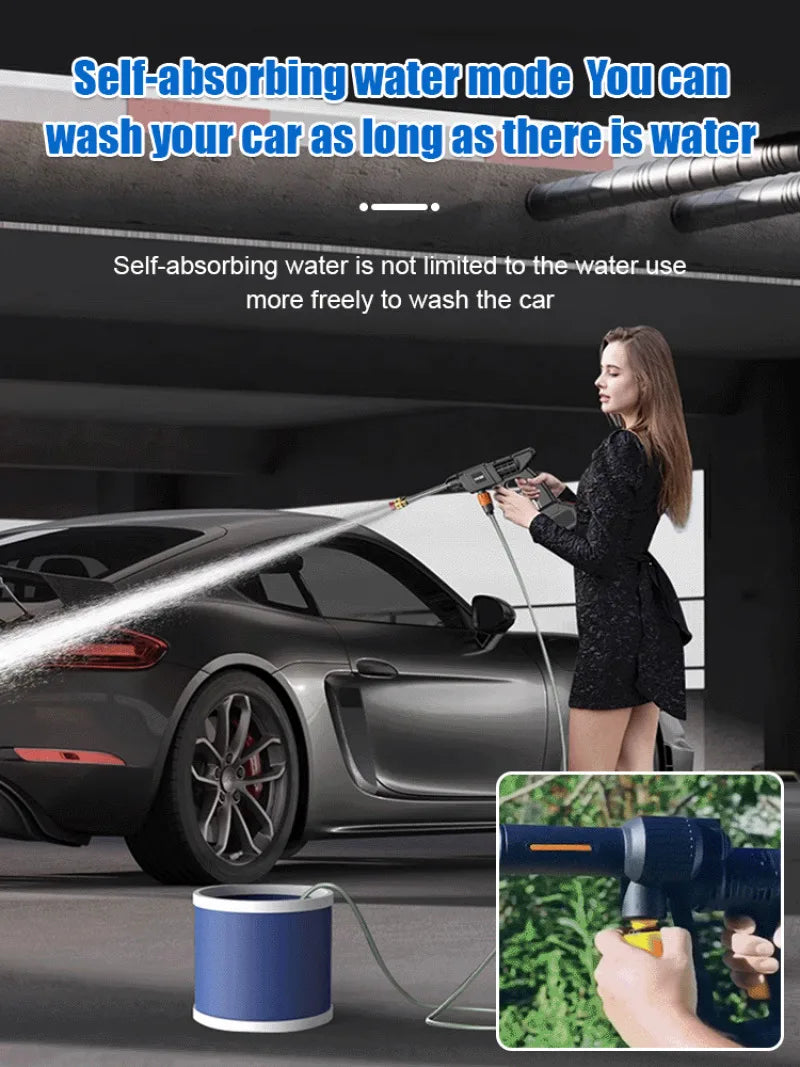 Household electric high-pressure car wash water gun lithium battery wireless car wash artifact portable efficient cleaning tools