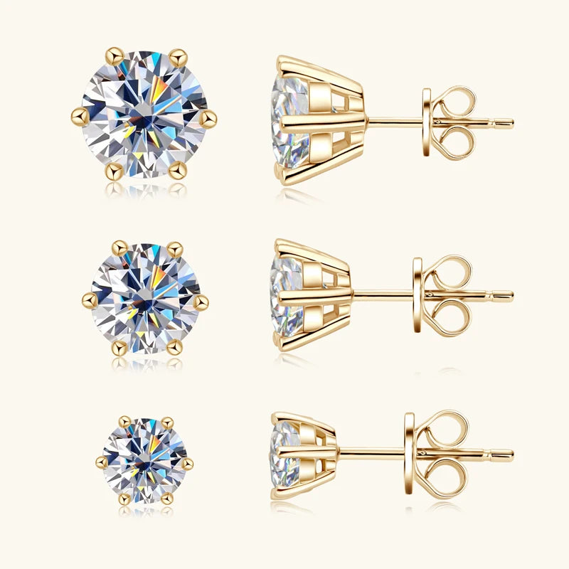 Lnngy 925 Sterling Silver Earring Necklace Certified GRA 0.5ct-3ct Solitaire Moissanite Pendant Necklace Earrings Jewelry Set