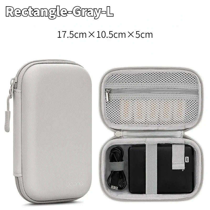 Portable Mini Hard Shell Digital Gadgets Storage Bag Artificial Leather Earphone Charger Case Data Cable U Disk Organizer