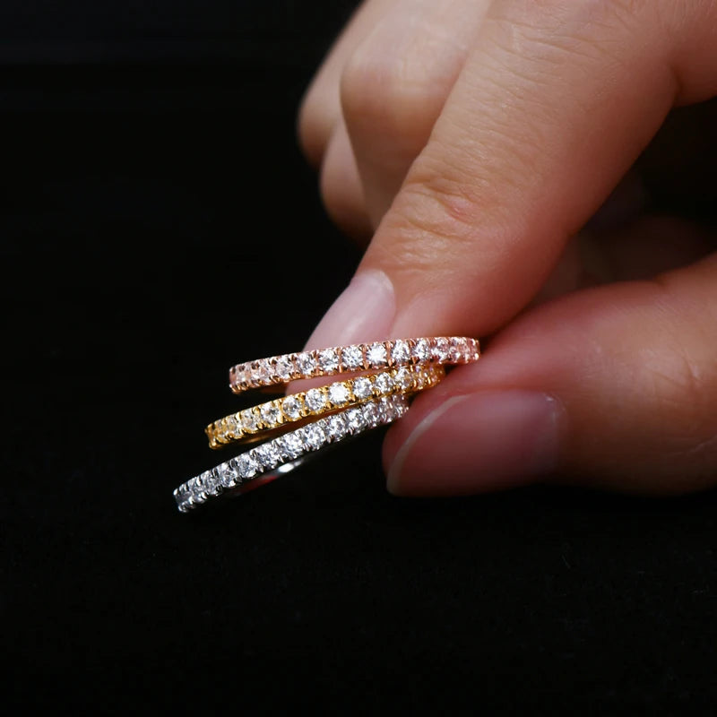 Lnngy anillo plata 925 Sterling Silver Engagement Ring Sparkling Coloful Mini Cubic Zircon Wedding Ring for Women Jewelry Gift