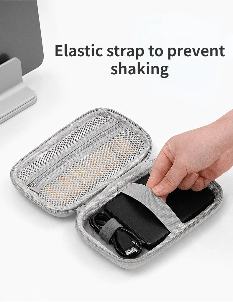 Portable Mini Hard Shell Digital Gadgets Storage Bag Artificial Leather Earphone Charger Case Data Cable U Disk Organizer