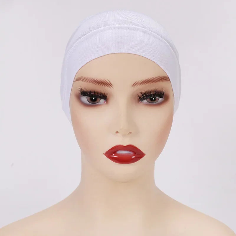 Cotton Muslim Underscarf Inner Tube Cap Islamic Eid Prayer Hijab Bottom Hat Headwear Arab  Women Wrap Headscarf Turban