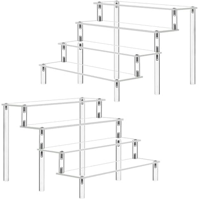 1-5 Tier Acrylic Display Stand Clear Display Riser Rack for Cupcake Perfume Doll Décor Organizer Amiibo Funko POP Figures DC05