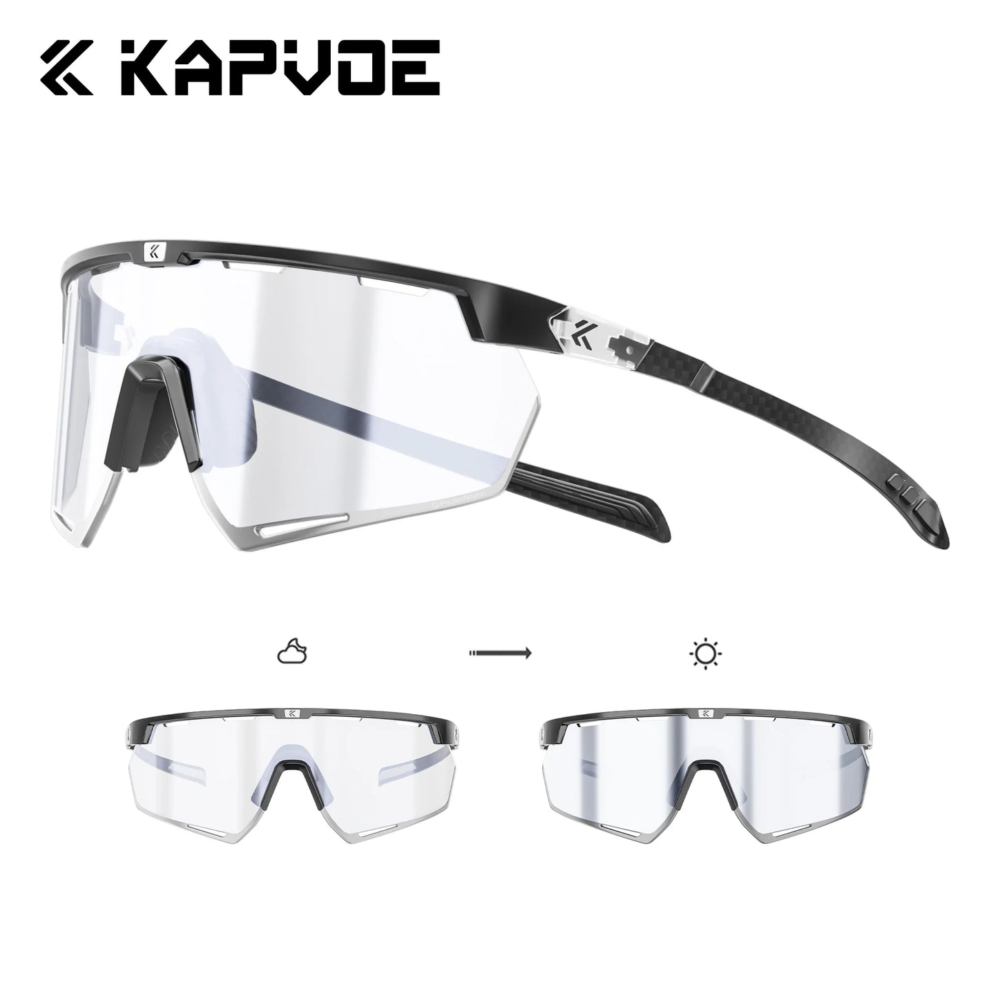 CarbonRide™ Photochromic Cycling Sunglasses – Lightweight UV400 Sports Eyewear