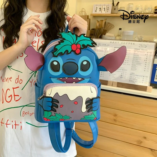 Genuine Disney Stitch Anime Peripherals Cute Fashionable Casual Backpack Holiday Gift In Stock