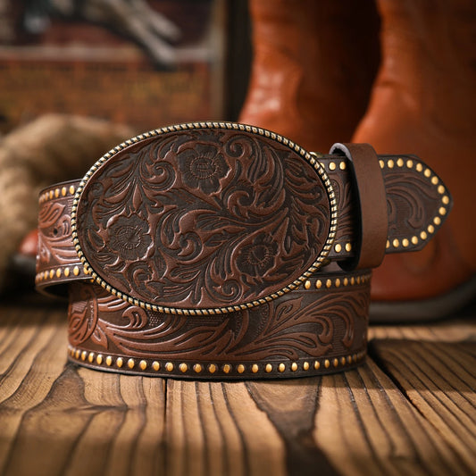 A casual and retro belt, a waist accessory for Western-style clothing, metal buckle, PU belt, suitable for both men and women