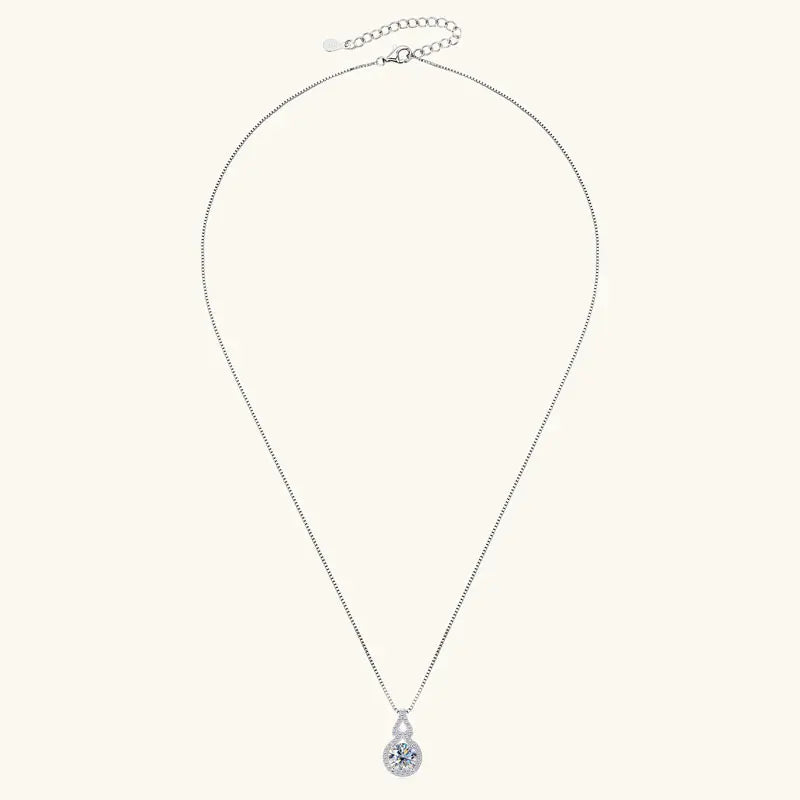 Lnngy Test GRA Passed 1ct/2ct/3ct Moissanite Necklace 925 Sterling Silver Gourd Shaped Pendant Necklaces For Women 2025 Jewelry