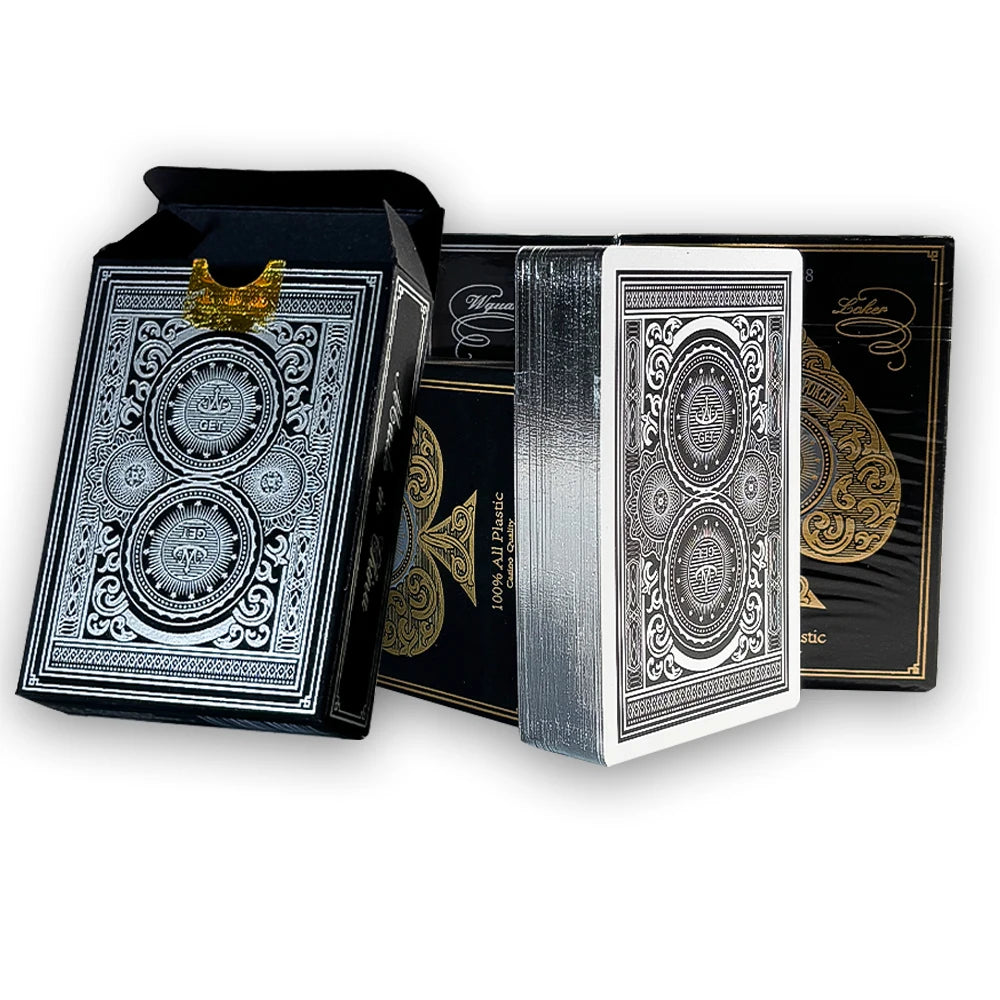 Premium Gold Edge Silver Edge Playing Cards PVC Plastic Waterproof Durable Poker Cards Large Character Deck of Cards for Parties