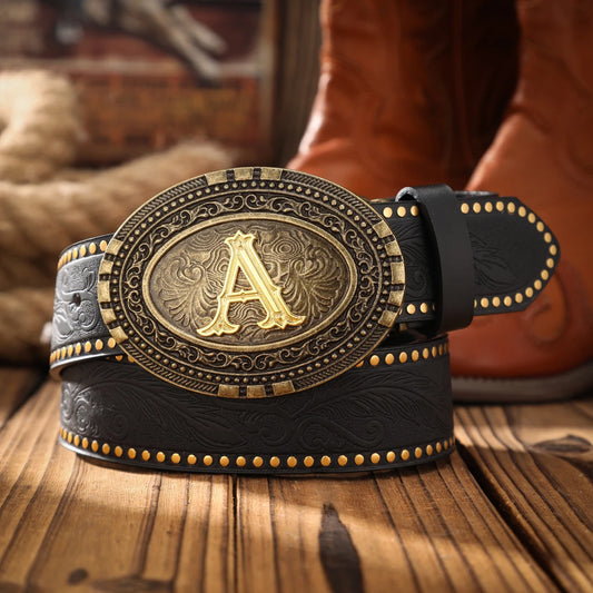 A men's and women's casual retro belt Western style! PU leather belt with metal buckle, suitable for daily work wear