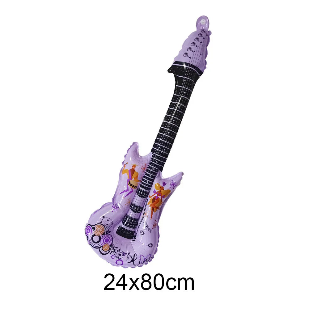 1pc Guitar Balloon 36inch Inflat Guitar Music Rock Party Decoration 80s 90s Disco Party Supplies