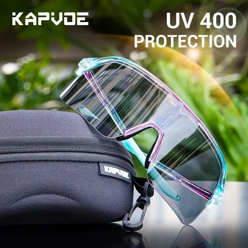 Kapvoe Photochormic Sunglasses Cycling Glasses Women UV400 for Men Casual Glasses Running Baseball MTB Outdoor Eyewear
