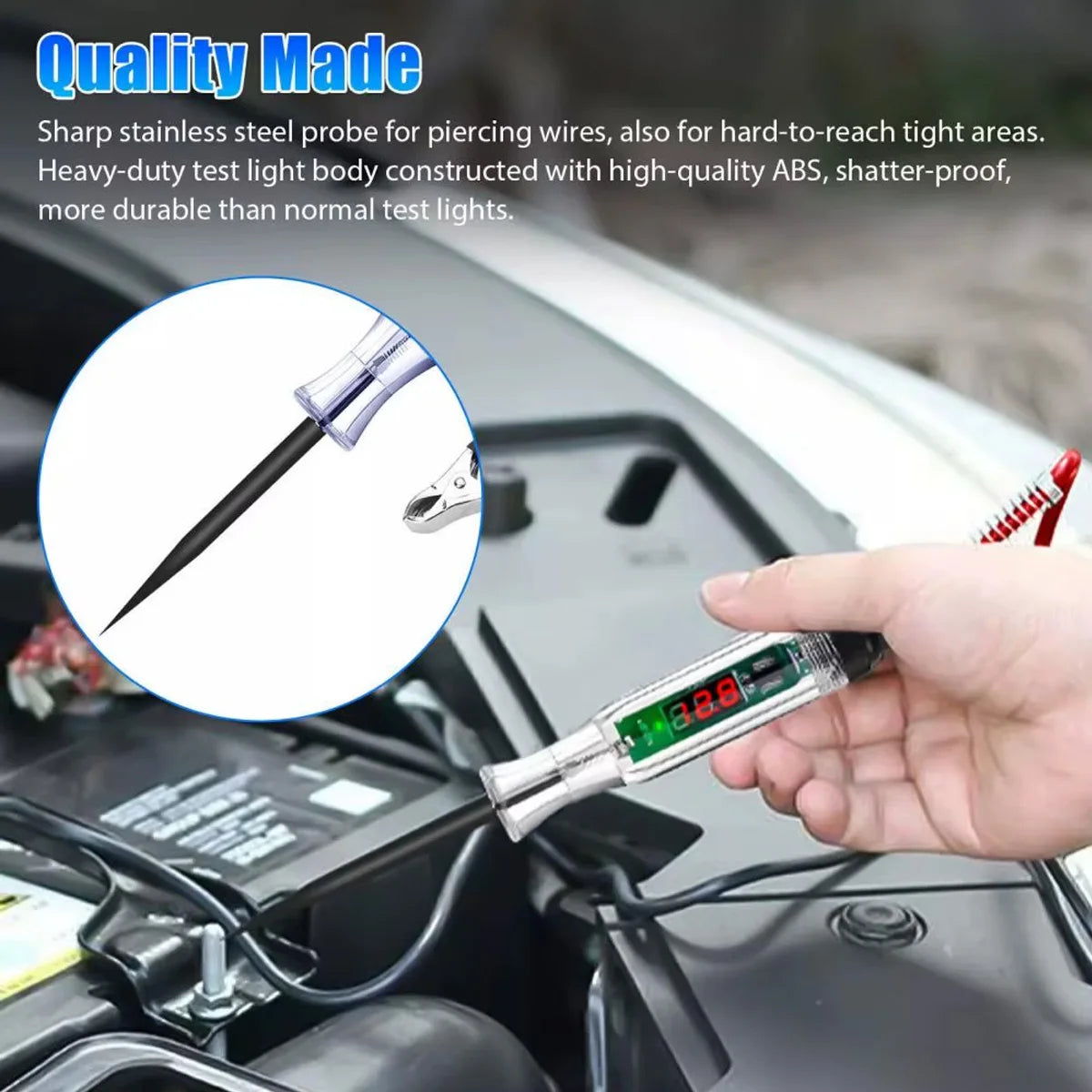 1pc Voltage Circuit Test Pen 6v 12v 24v 48v Automotive Spring Wire Diagnostic Probe Test Pen Measuring Pen Repair Tool