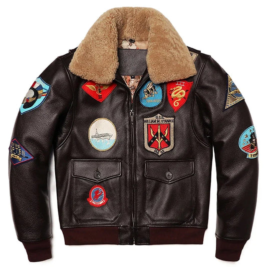 Military Clothing G1 Flight Jacket Thickening Quilted100% Cowhide Leather Jackets Men Coat Winter Overcoat M212 Dropshipping