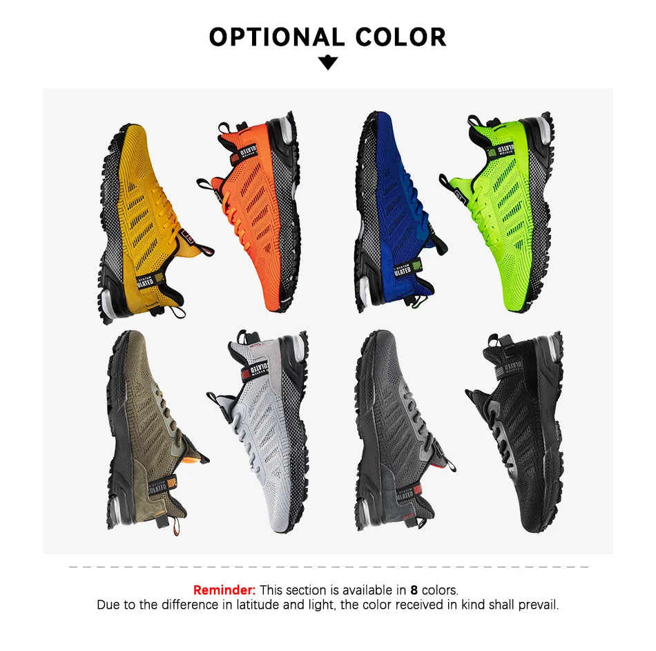 Baasploa Men Running Shoes Mesh Breathable Sport Shoes For Men Fashion Lightweight Casual Sneakers Non-Slip Lace Up Plus Size 50