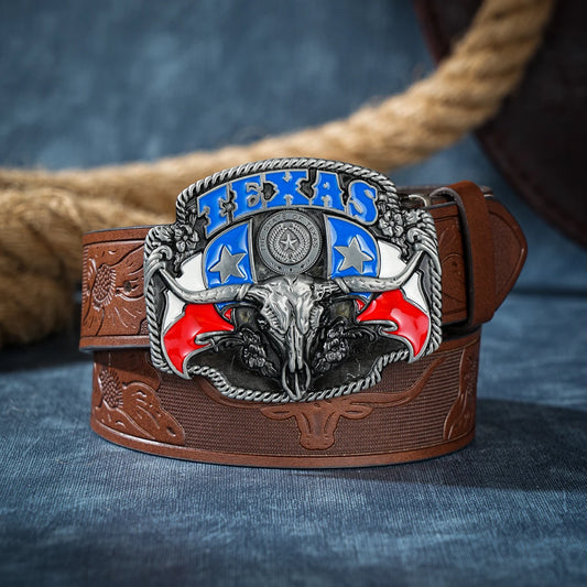 A casual, individual and retro belt, Western-style clothing accessory, metal buckle, PU belt, suitable for both men and women