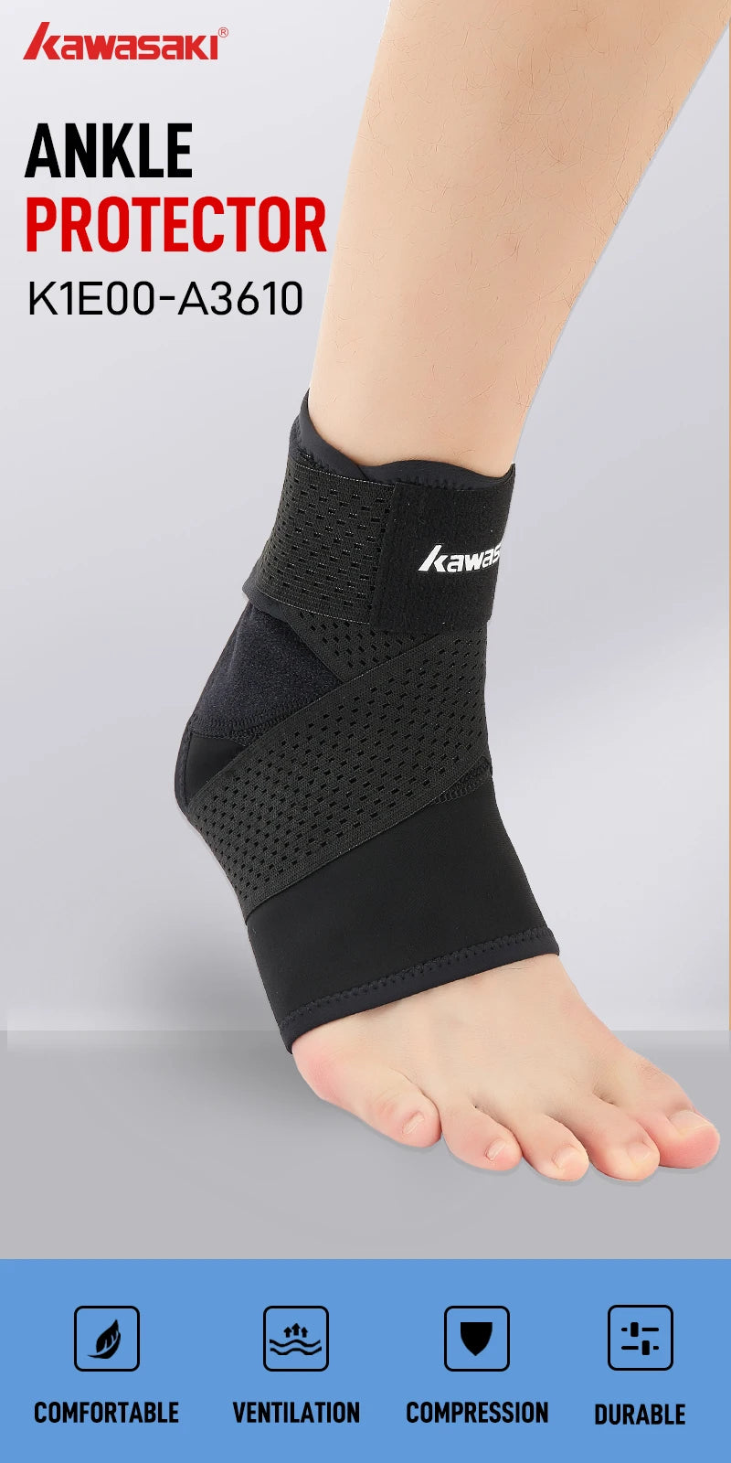 Kawasaki Adjustable Compression Ankle Protector For Sprain Ankle K1E00-A3610