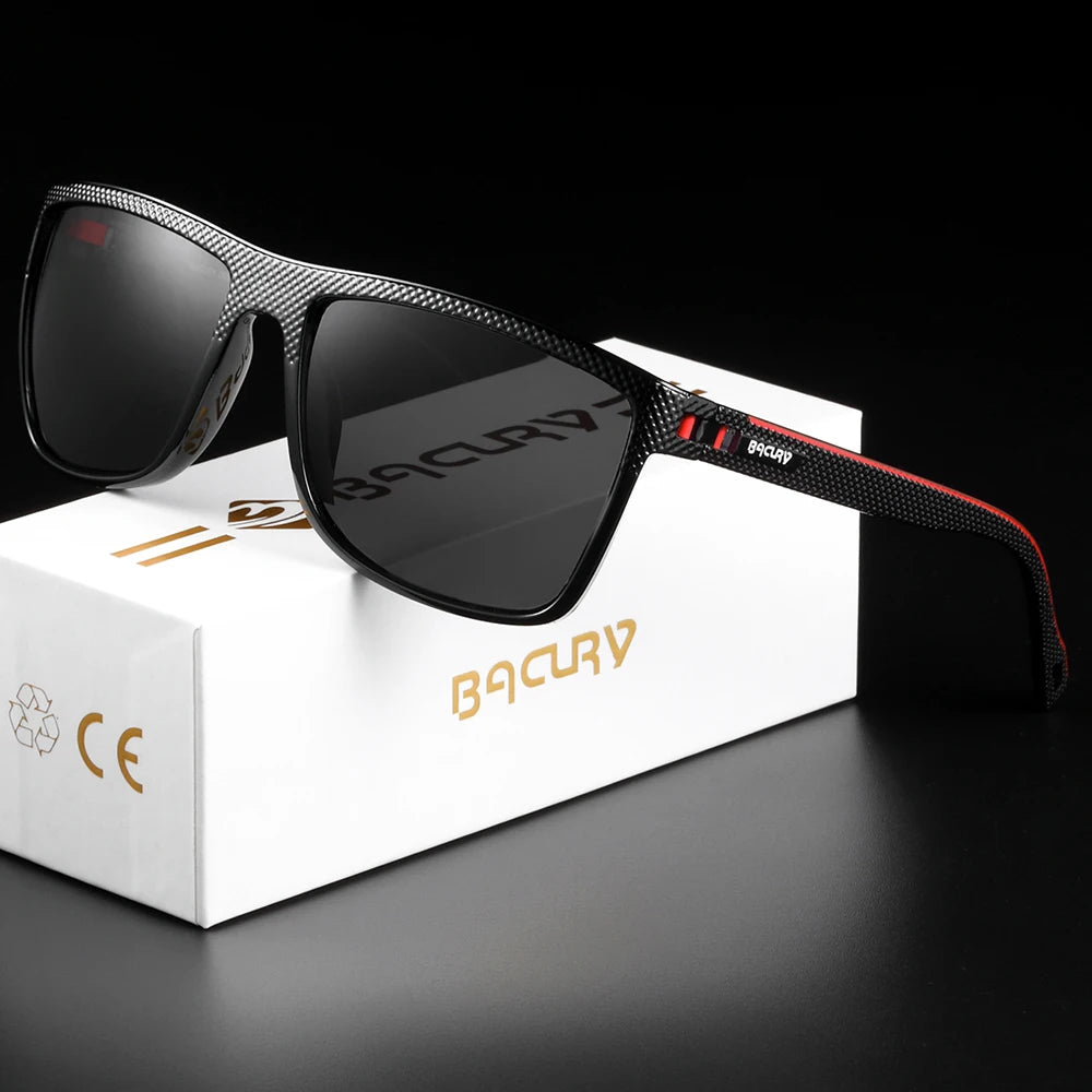 BACURY Original Polarized Men Sunglasses Square Comfortable Driving Finishing Hiking Sun Glasses Women Eyewear