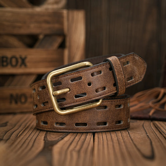 Vintage and fashion collision! PU leather alloy buckle waistband, for both men and women, to create a personalized western style