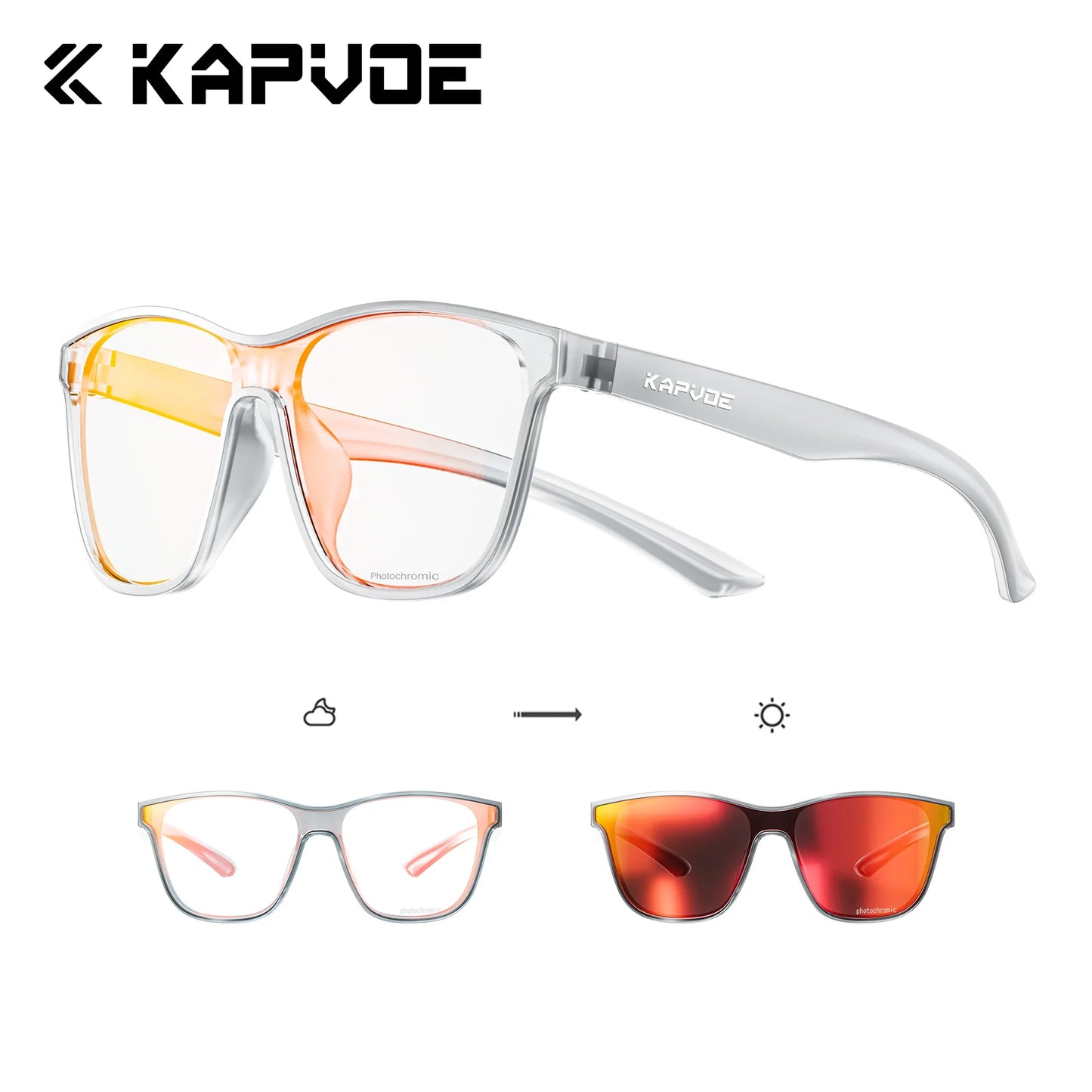 Kapvoe Photochromic Polarized Sunglasses For Men And Women Driving Glasses Glasses Sports Glasses Running Lightweigh Glasses