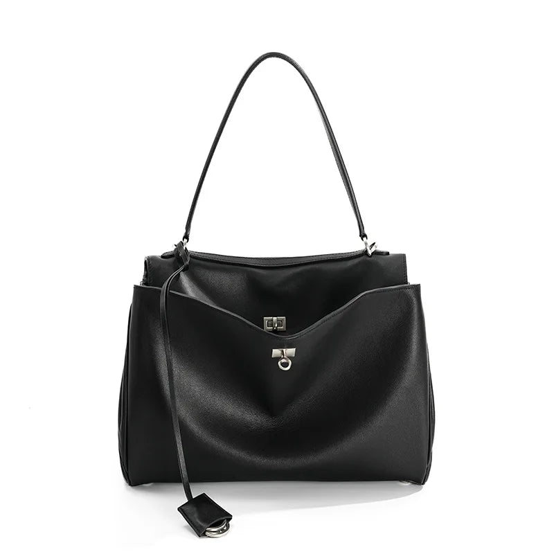 Rodeobag leather handbag, single shoulder crossbody bag, large capacity women's commuting high-end tote bag