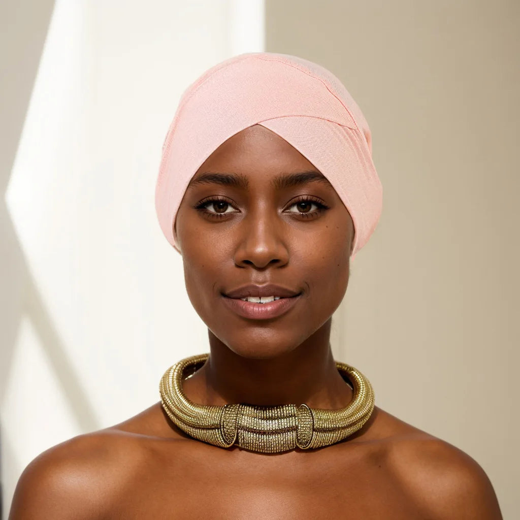 Women Stretchy Turban Modal Jersey Inner Hijab Muslim Hat Solid Color Tube Cap Islamic Under Scarf Headwrap Bonnet Arab Headband