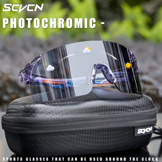 SCVCN Photochromic Sunglasses Outdoor Sports Bike Cycling Glasses Man MTB Climbing Glasses Eyewear Women Driving Bicycle Goggles