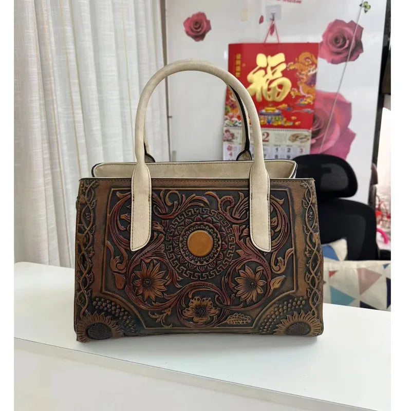 MOTAORA Embossed Luxury Designer Leather Bags Women's Handbags Trend 2025 New Handmade Vintage Handbag Women Shoulder Bag Female