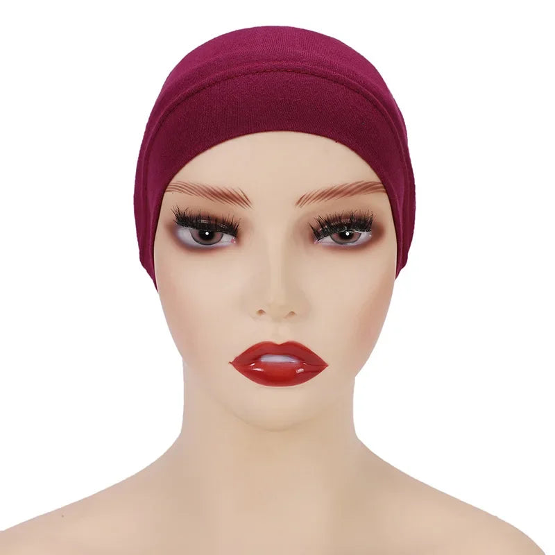 Cotton Muslim Underscarf Inner Tube Cap Islamic Eid Prayer Hijab Bottom Hat Headwear Arab  Women Wrap Headscarf Turban