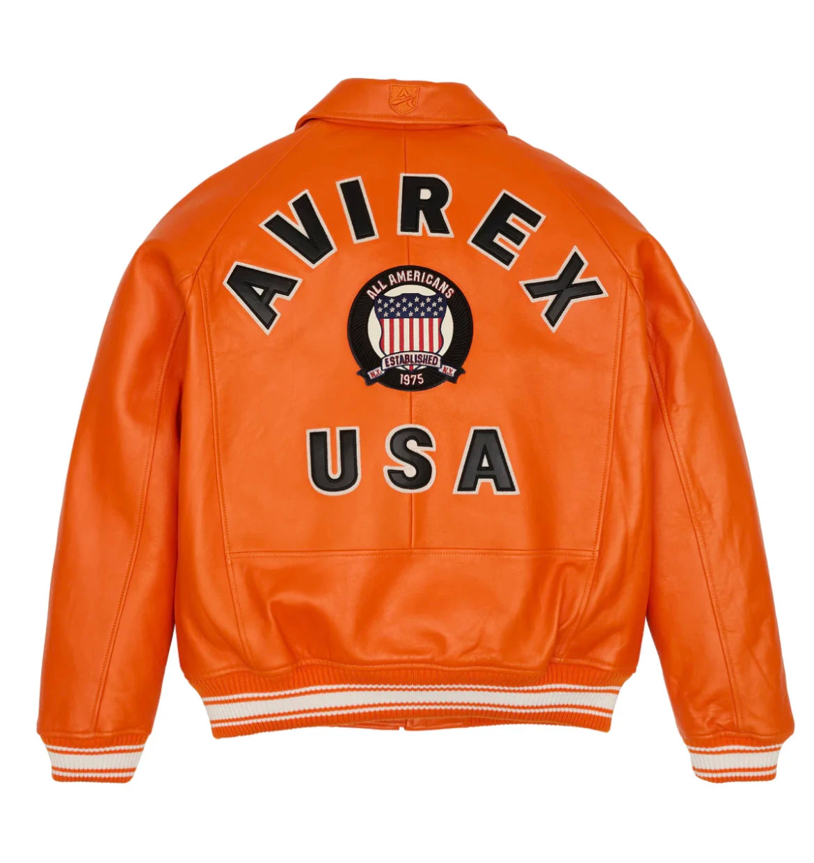 AVIREX  new listing leather flight suit jacket French sheepskin men's fat plus size loose version of the casual spring coat