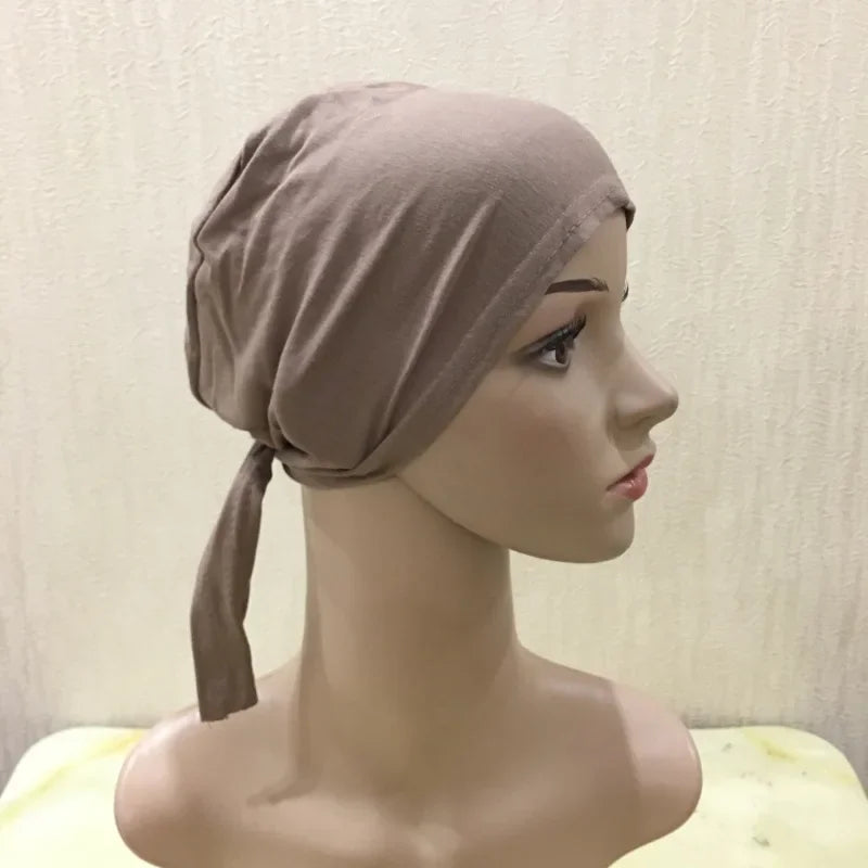 Soft Inner Muslim Women Hijab Cap Islamic Head Wear Hat Underscarf Cotton Hats Bonnet Turkish Scarves Arab Headdress India Caps