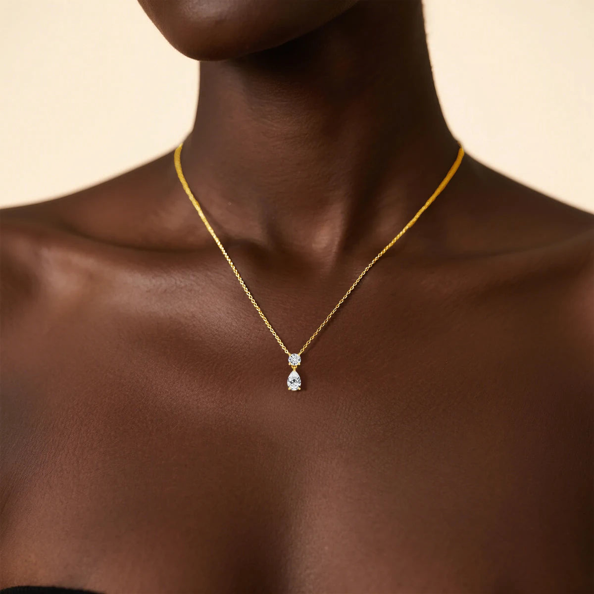 4ctw Pear Teardrop Cut Moissanite Diamond Pendant Necklace D Color GRA Certified 925 Silver Plated 18k Gold Jewelry for Women