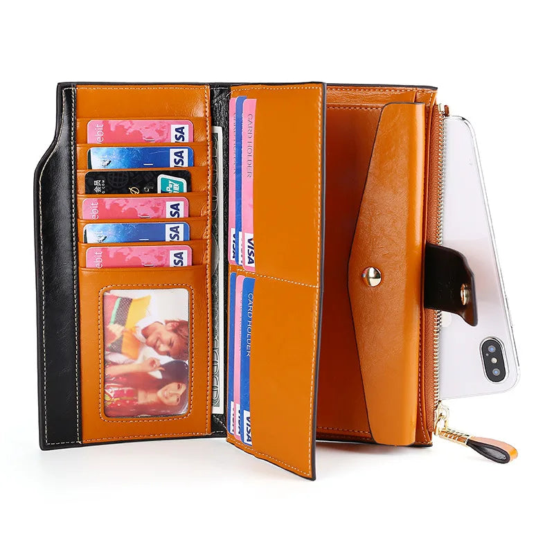 MOTAORA Women's RFID Wallet Luxury Genuine Leather Purse For Women Large Capacity Multi-layer Card Holder Fashion Wallets Ladies