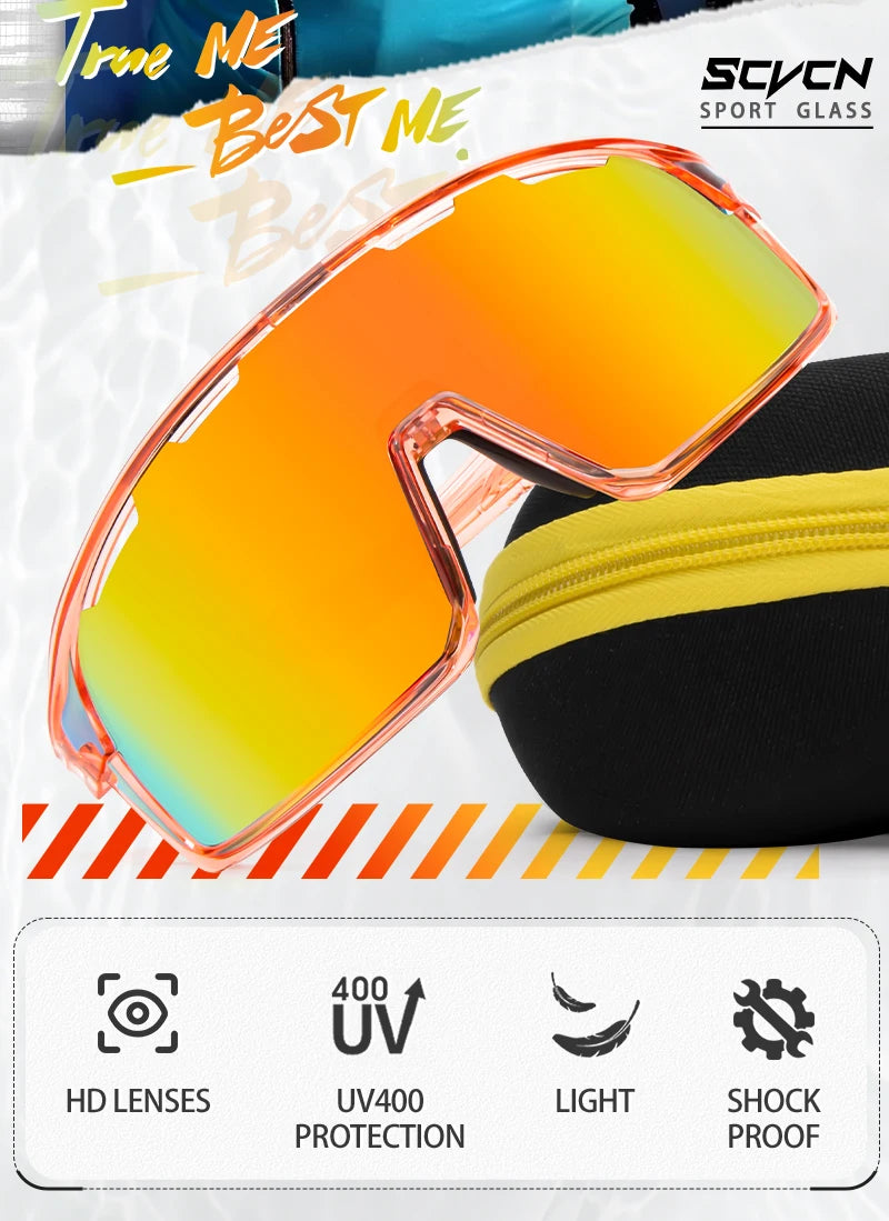 SCVCN Hot MTB Bicycle Photochromic Sunglasses Men Outdoor Sports Cycling Glasses Women Driving Bike Eyewear UV400 Hiking Goggles