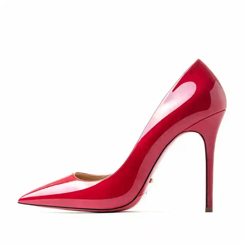 10cm (2) Women’s Patent Leather Pointed-Toe High Heels – 10cm Thin Heel