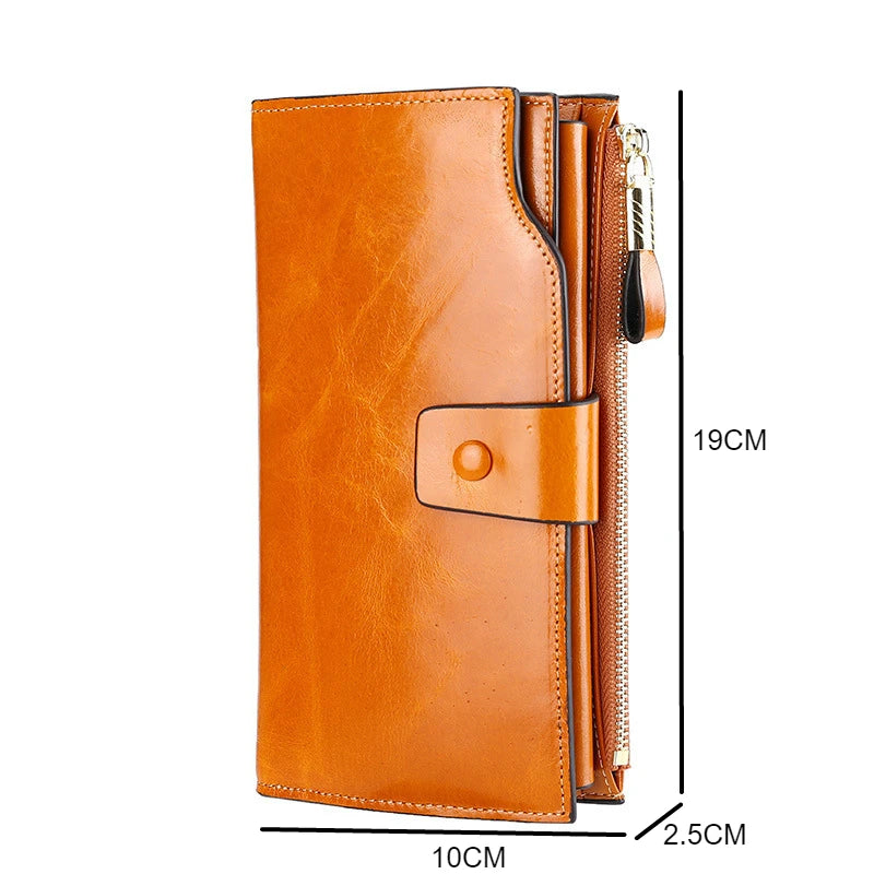 MOTAORA Women's RFID Wallet Luxury Genuine Leather Purse For Women Large Capacity Multi-layer Card Holder Fashion Wallets Ladies